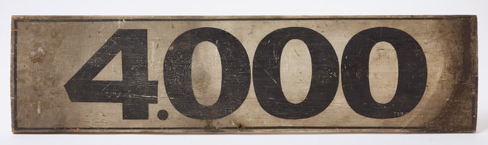 4.000 Mile Marker Sign