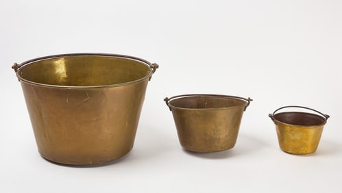 Nesting 19th Century Brass Buckets
