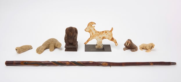 Animal Figures, Gallery Target, and Snake Staff