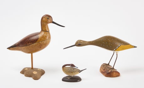 Three Signed Carved Birds