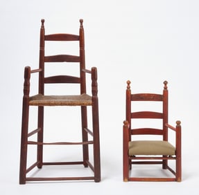 Two Early Ladder Back Child's Chairs