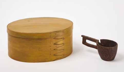 Yellow Oval Box and Burl Scoop