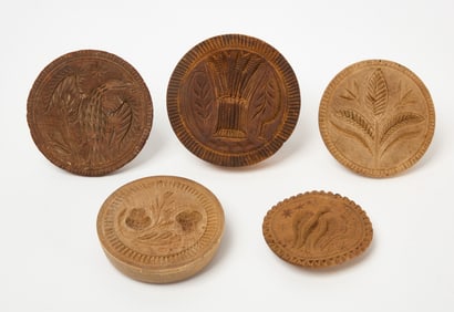 Five Carved Butter Molds