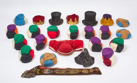 Group of Masonic Ceremonial Hats and Others