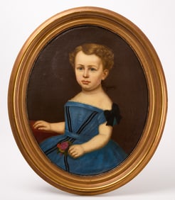 Portrait of a Child in a Blue Dress