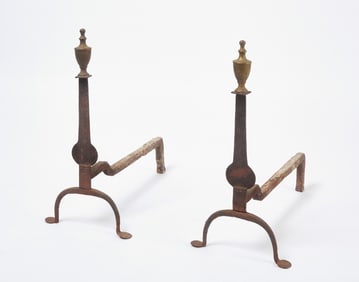 Pair of Knife Blade Andirons