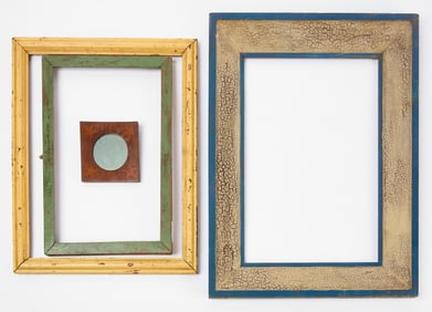 Three Painted Frames and Small Mirror