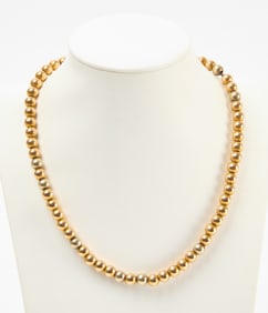 18K Gold Bead Necklace