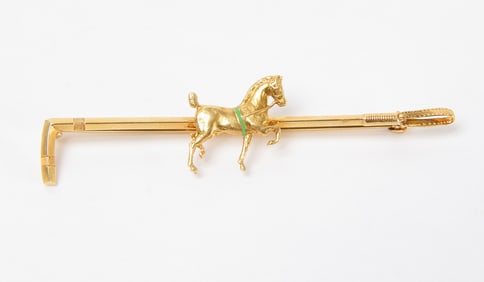 14k Equestrian Tie Bar