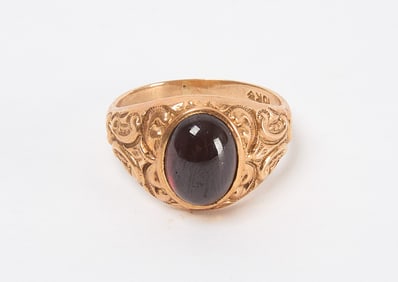 10k Gold Ring with Black Garnet