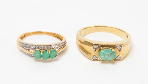 Two 10K Gold Ladies Rings