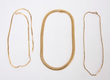 Three 14k Gold Necklaces