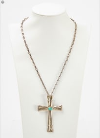 Native Silver Cross Necklace