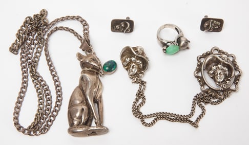 Group of Sterling Silver Jewelry, late 19th-mid 20th century