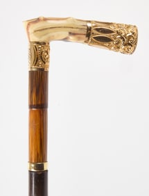 Bone and Gold Cane