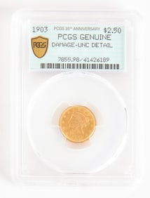 1903 $2.5 Dollar Gold PCGS Genuine Damage-UNC Detail