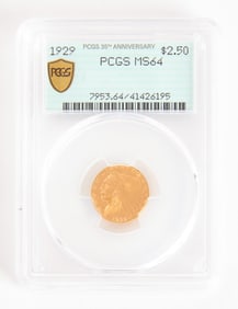 1929 $2.5 Dollar Gold PCGS MS64