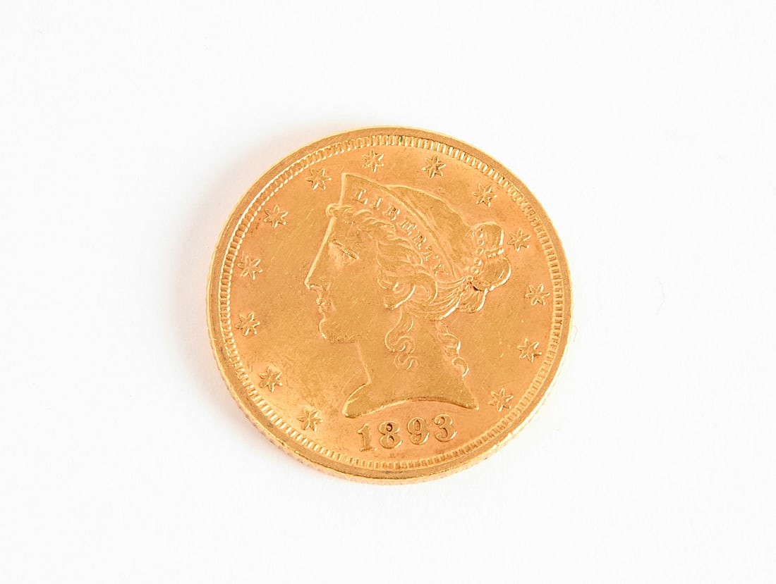 1893 US $5 Dollar Gold Piece (1 of 2)