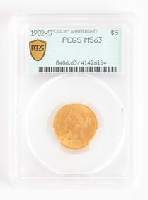 1902-S $5 Dollar Gold PCGS MS63