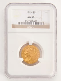 1913 $5 Gold MS64