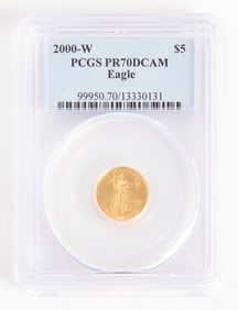 2000-W $5 Dollar Gold Eagle, PCGS PR70DCAM