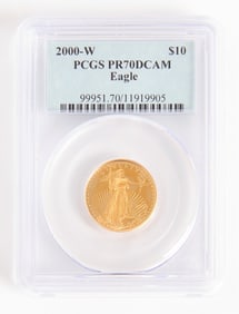 2000-W $10 Dollar Gold Eagle PCGS PR70DCAM