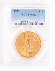 1928 $20 Dollar Gold PCGS MS62
