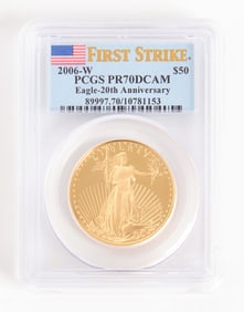 2006-W $50 Gold Eagle 20th Anniversary - PCGS PR70DCAM