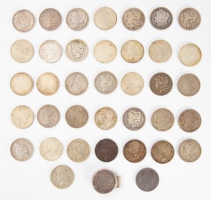 Thirty-Eight US Silver Dollars