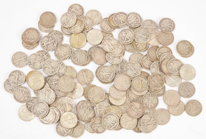 Group of 124 US Silver Half Dollars, all 1940s dates