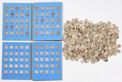 Collection of US Silver Mercury and Roosevelt Dimes