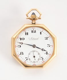 14k Admiral Open Face Pocket Watch