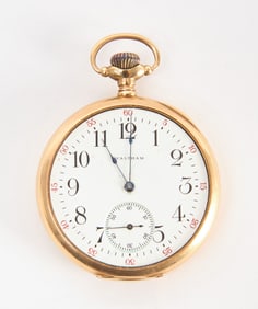 14k Gold Waltham Open Face Pocket Watch