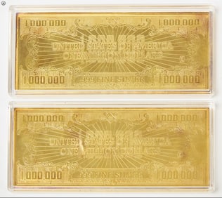 Two 2008 Issue Million Dollar .999 Silver Proofs