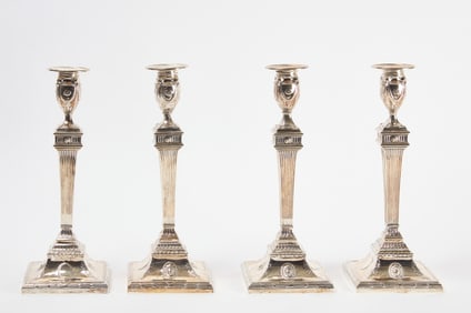 Set of Four Neo-Classical Sterling Candlesticks - W.S. Bigelow