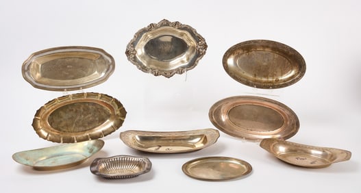 Ten Sterling Oval Dishes