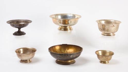 Six Sterling Pedestal Bowls