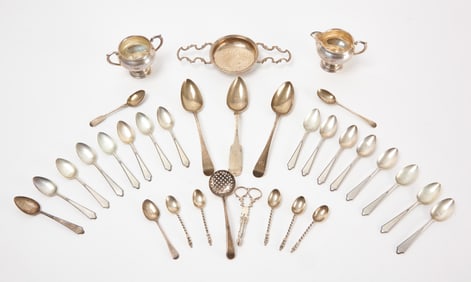 Mixed Group of Antique Serling and Coin Silver