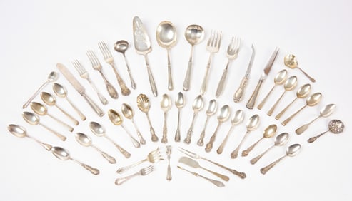 Group of Mixed Sterling Flatware including Tiffany, Shreve, and Others
