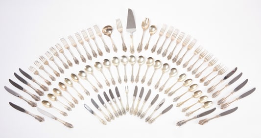 Set of Wallace Grand Baroque Sterling Flatware
