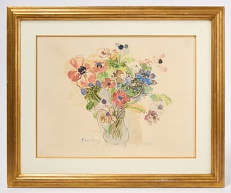 Raoul Dufy, Anemones, limited edition lithograph on Arches paper, 126/400, 1953