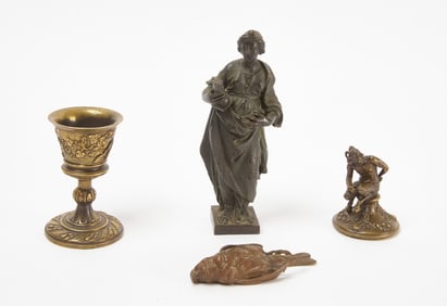 Group of Four Bronze Objects