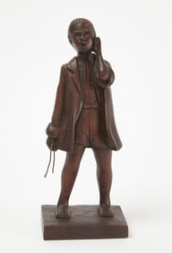 Souza Rio - Folk Art Carved Figure of a Boy