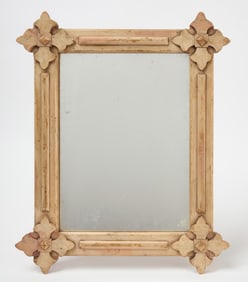 Painted Folk Art Frame With Mirror