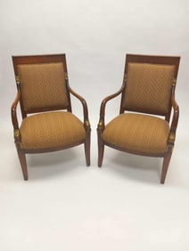 Pair of French Empire Style Arm Chairs