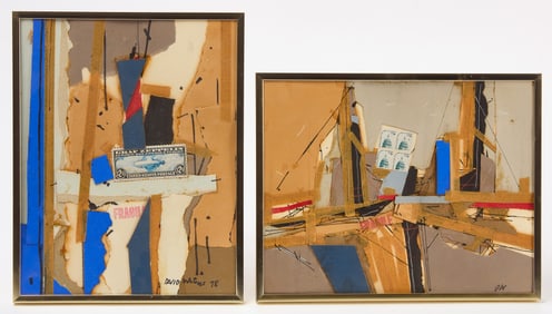 Two Mixed Media Collages by David Waters