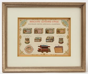 Advertising Lithograph for Biscuits Lefevre-Utile, Paris