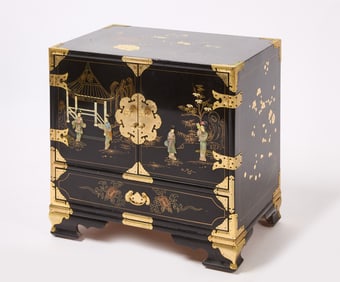 Small Lacquered Chinoiserie Cabinet