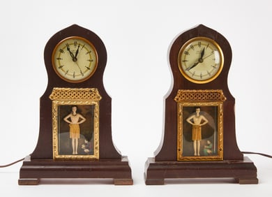 Two Animation Hula Dancer Clocks