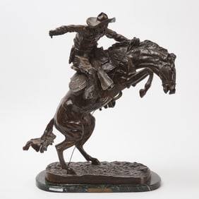 Large Remington Bronze 'Bronco Buster'